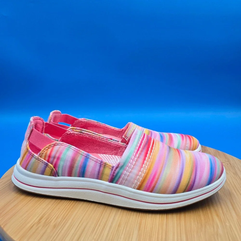 Clarks‎ Cloudsteppers Sillian 2.0 Pace Multi Color Stripe Slip On Loafers Size 5
